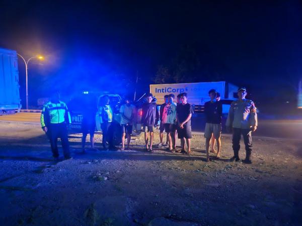 Satlantas Polres Lamongan Amankan 9 Remaja Pelaku Balap Liar di Poros Babat