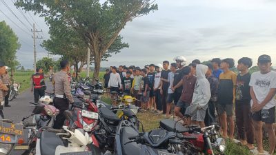 Ratusan Motor Terjaring Razia Balap Liar di Jalur Persawahan Pesantren
