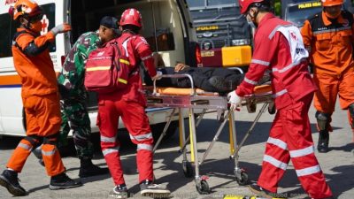Simulasi Gempa dan Kebakaran di Nganjuk, Tim Gabungan Uji Kecepatan Tanggap Darurat