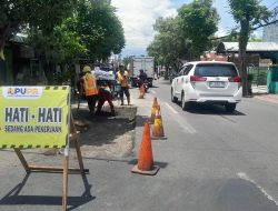 DPUPR Kota Kediri Perbaiki Jalan Berlubang di Kawasan MT Haryono