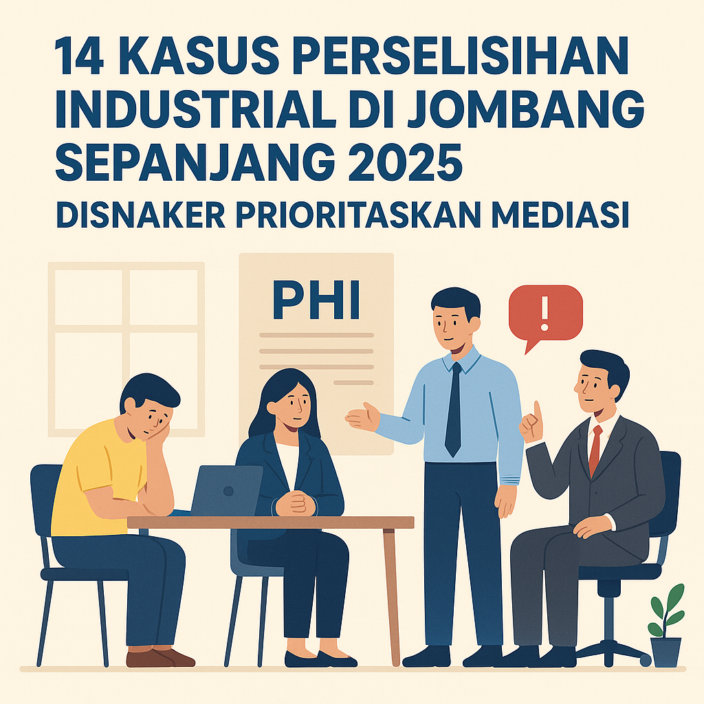 Sepanjang 2025, Jombang Tangani 14 Sengketa Industrial, Mediasi Jadi Jalur Utama Disnaker