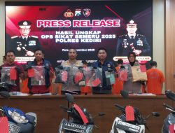 Operasi Sikat Semeru, Polres Kediri Bongkar 15 Kasus Kriminal dan Amankan 14 Tersangka