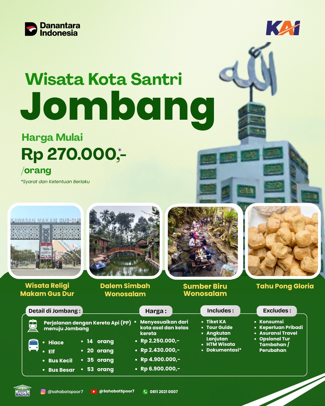 Jombang Masuk Program Rail Tour Jatim, Makam Gus Dur Jadi Magnet Wisata Utama