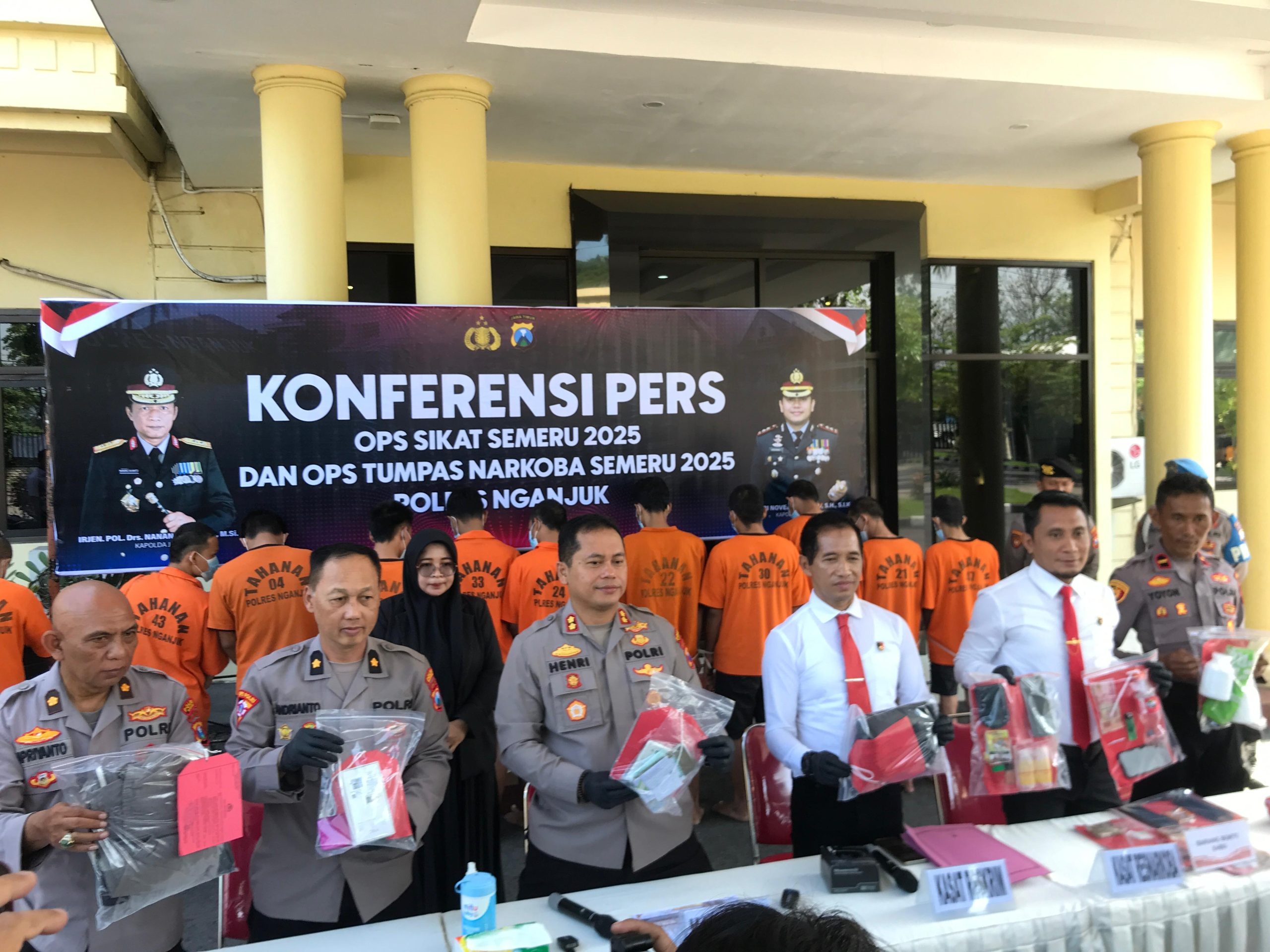 Polres Nganjuk Ungkap 38 Kasus Kriminal, Melebihi Target Operasi — Pelaku Curanmor dan Narkoba Dibekuk!
