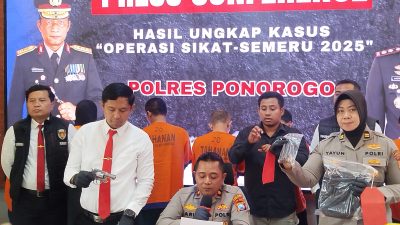 Pasutri di Ponorogo Ditangkap Polisi, Simpan Senpi Revolver dan Amunisi Ilegal
