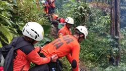 Tim pencarian dan pertolongan (SAR) melakukan evakuasi di kawasan hutan sekitar longsoran