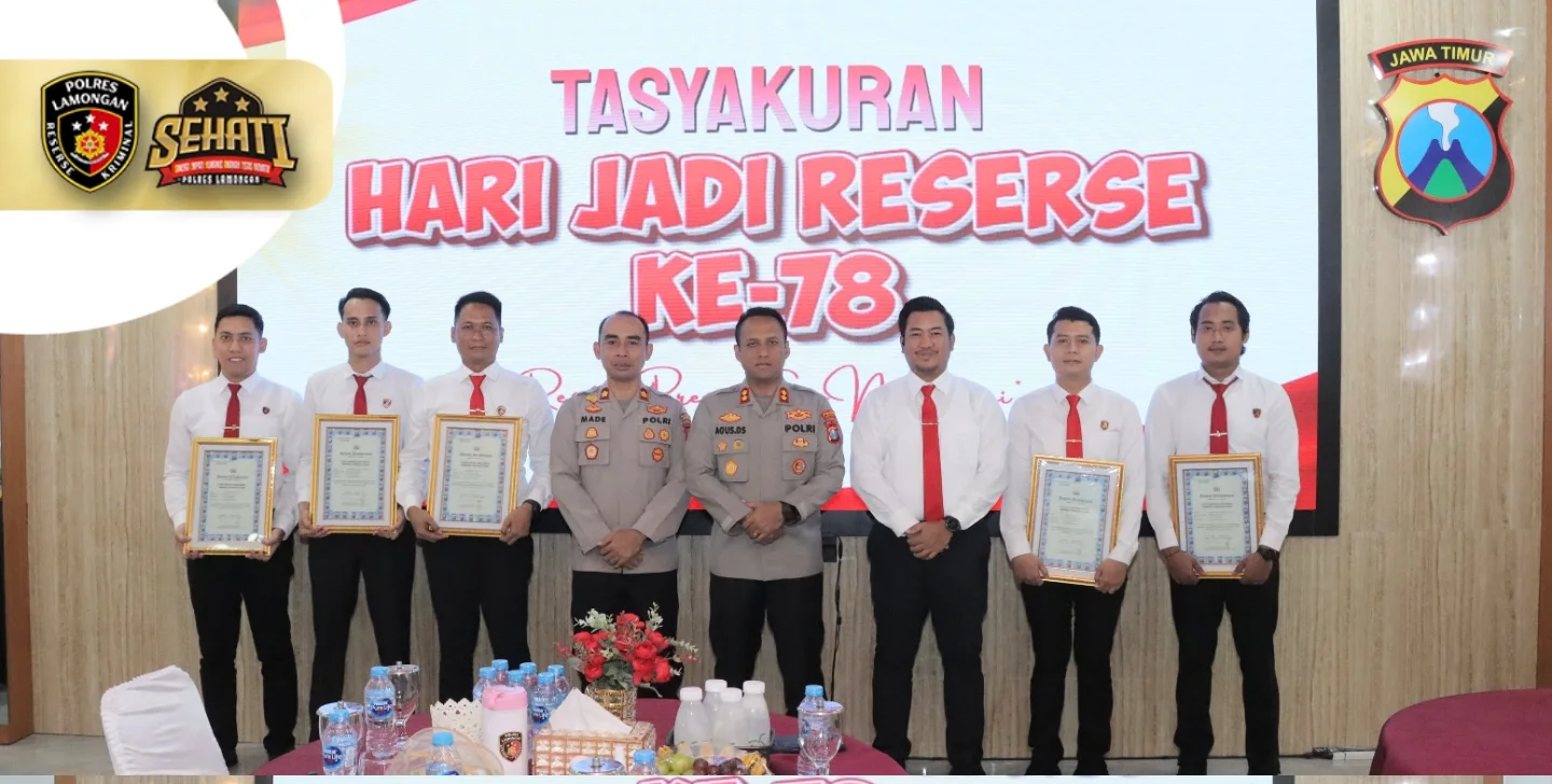 Tasyakuran Hari Jadi Reserse ke-78, Satreskrim Polres Lamongan Apresiasi Anggota Berprestasi
