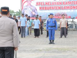 Perkuat Sinergi Wilayah Pesisir, Polres Lamongan Gelar Apel Nelayan Kamtibmas di Sedayulawas