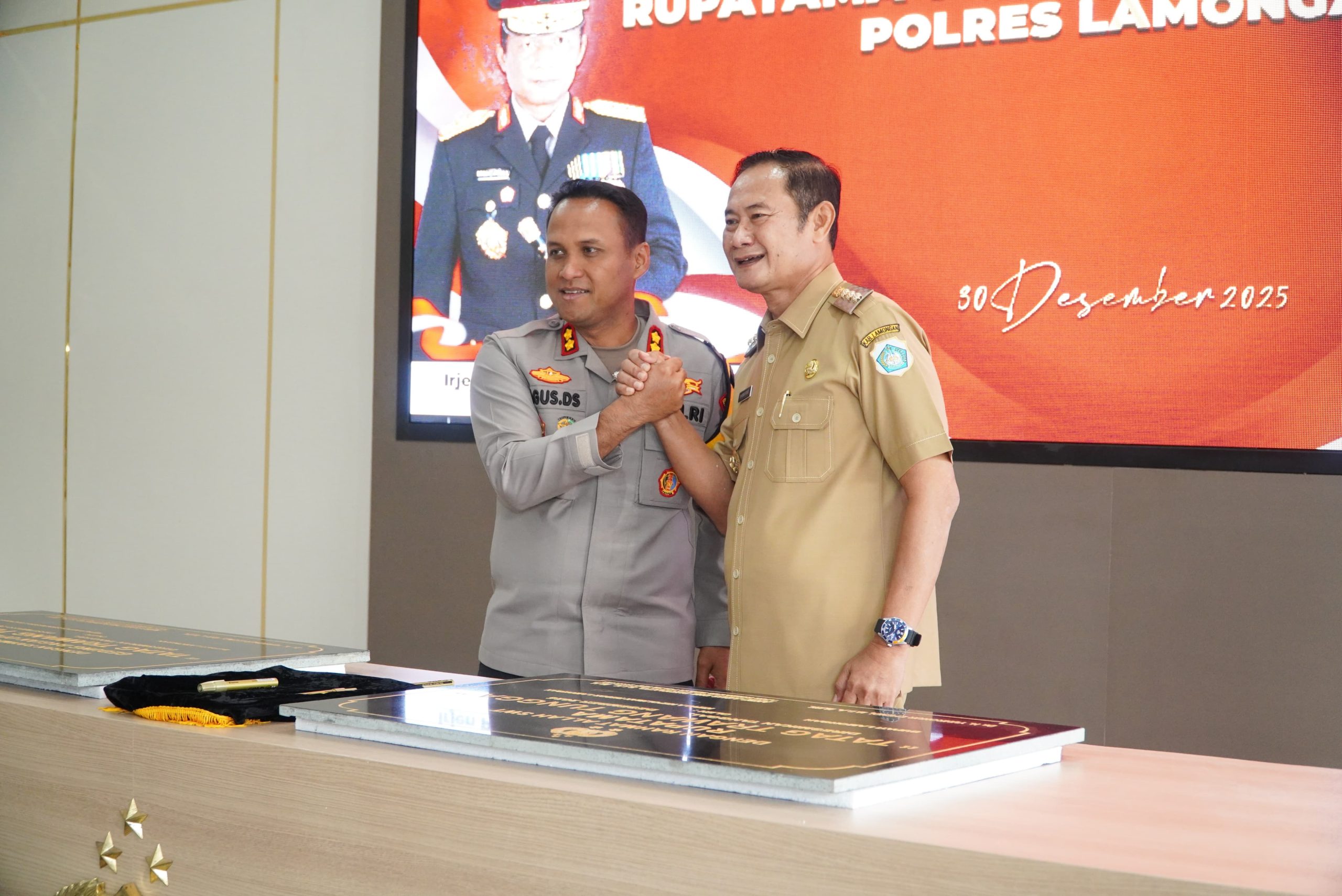 Perkuat Layanan Publik, Bupati Lamongan Resmikan Dua Gedung Hibah Polres Lamongan