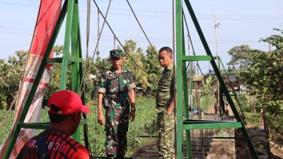 Dandim 0809/Kediri Tinjau Progres Jembatan Gantung Garuda di Kecamatan Kepung