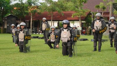 Polres Jombang Matangkan Kesiapan Personel Lewat Latihan Dalmas