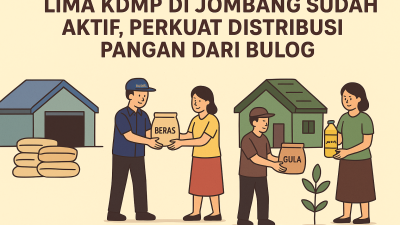 Lima KDMP di Jombang Resmi Beroperasi, Perkuat Rantai Distribusi Pangan Bulog