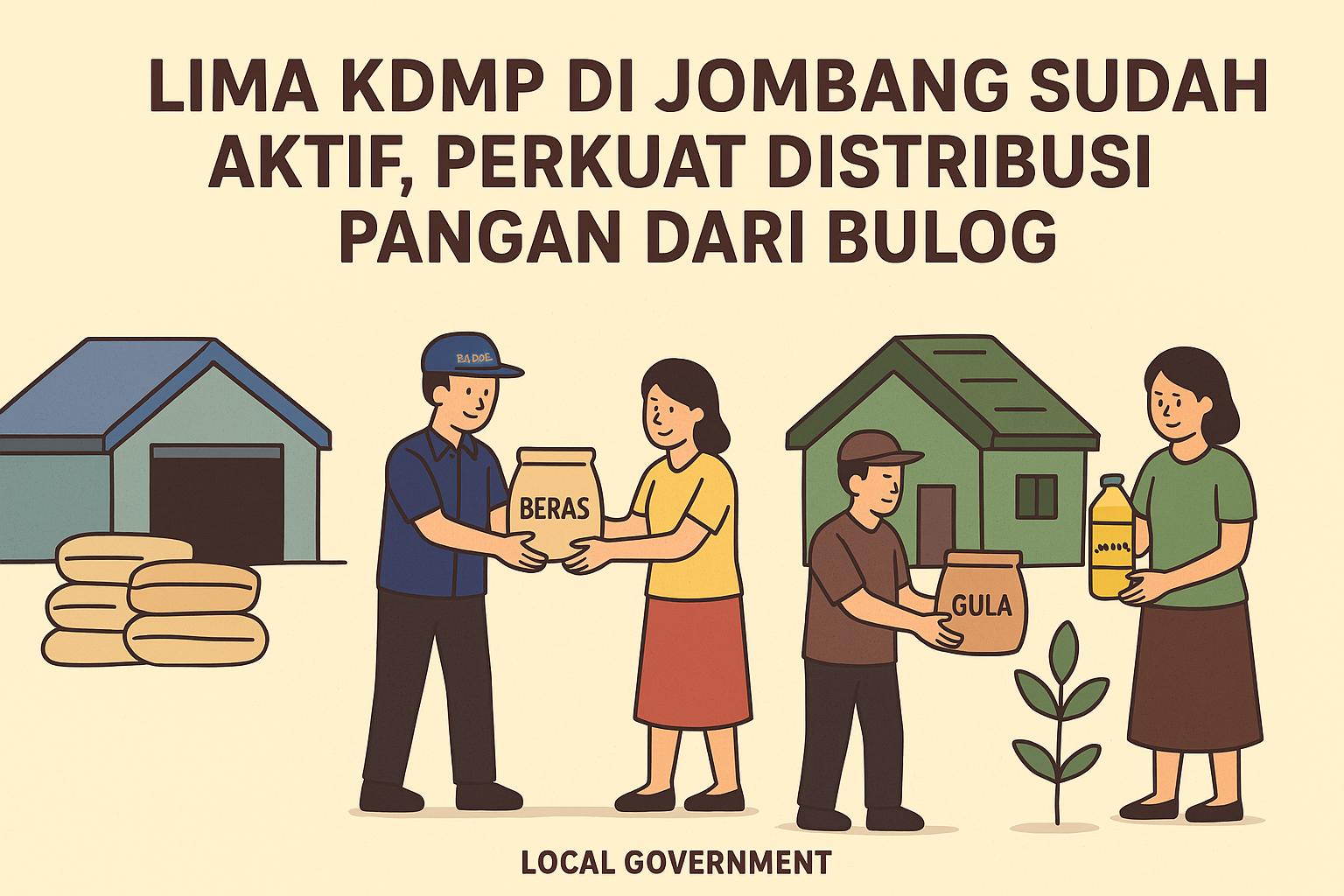 Lima KDMP di Jombang Resmi Beroperasi, Perkuat Rantai Distribusi Pangan Bulog