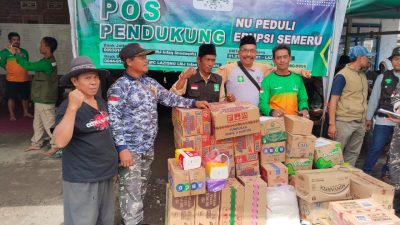 PC LPBI NU Kabupaten Kediri Salurkan Bantuan Logistik untuk Korban Erupsi Gunung Semeru di Lumajang