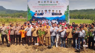 Lestarikan Hutan dan Antisipasi Bencana, PWI Nganjuk Tanam 1.000 Pohon di Lereng Gunung Pandan