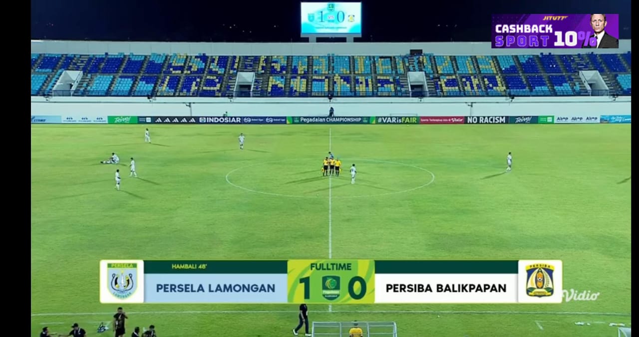Bermain dengan 10 Pemain, Persela Lamongan Taklukkan Persiba Balikpapan 1-0