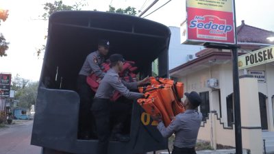 Banjir Bengawan Jero Meluas, Polres Lamongan Dirikan Posko Kemanusiaan di Kalitengah