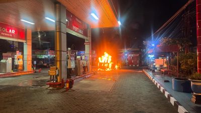 Mobil Terbakar Saat Mengisi BBM di SPBU Kepanjen, Seorang Pengemudi Alami Luka Bakar