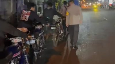Polsek Babat Amankan 11 Motor Berknalpot Brong Saat KRYD Malam Hari