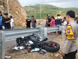 Motor Selip di JLS, Pengendara Kawasaki Ninja Tewas Usai Tabrak Pagar Pembatas