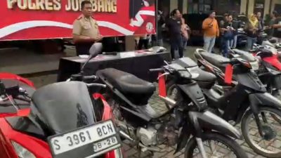 Dua Bulan Terakhir, Polres Jombang Ungkap 32 Kasus Curanmor, 17 Pelaku Diamankan