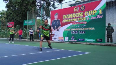 Dandim Cup 1 Jombang 2026 Digelar, 96 Petenis dari 12 Tim Bersaing Perebutkan Piala