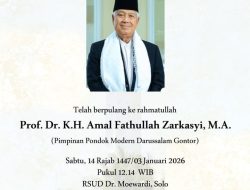 Pimpinan PMDG Gontor Ponorogo, KH Amal Fathullah Zarkasyi, Tutup Usia