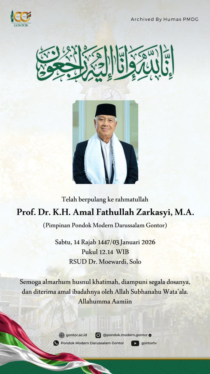 Pimpinan PMDG Gontor Ponorogo, KH Amal Fathullah Zarkasyi, Tutup Usia