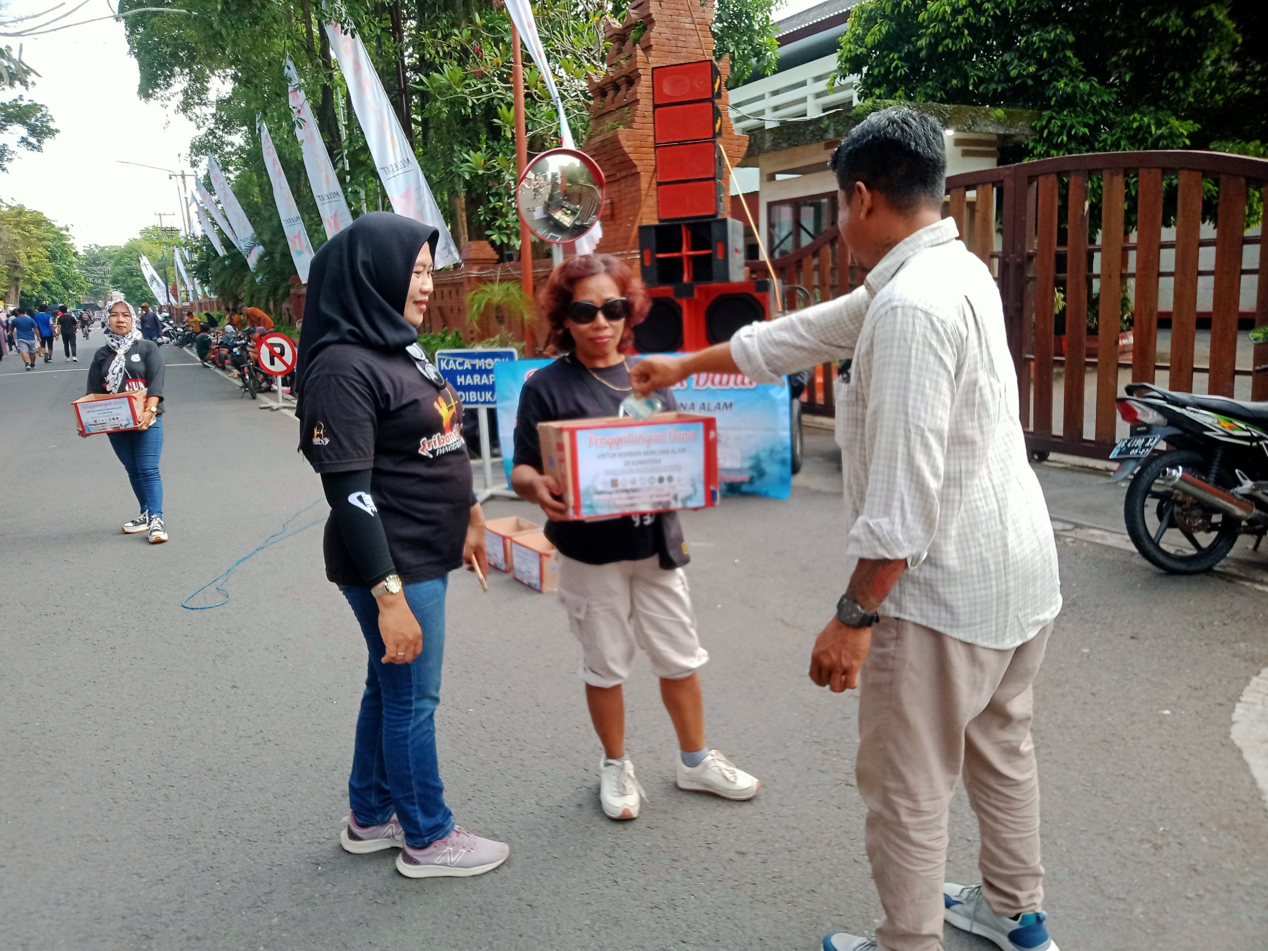 Solidaritas untuk Korban Bencana, Gabungan Komunitas di Nganjuk Galang Dana Serentak