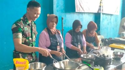 Pelatihan Tata Boga TMMD ke-127 Kodim 0809/Kediri Perkuat Upaya Pencegahan Stunting Melalui Pangan Bergizi