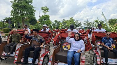 200 Tukang Becak di Kabupaten Madiun Dapat Bantuan Becak Listrik