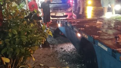 Diguyur Hujan Lebat, Pohon Tumbang Timpa Mobil di Badas Kediri