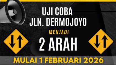 Mulai Hari Ini Jalan Dermojoyo Nganjuk Diuji Coba Dua Arah, Demi Percepat Mobilitas Damkar