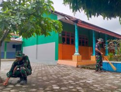 Jelang Ramadan 2026, Satgas TMMD ke-127 Bersihkan Sekolah dan Masjid di Desa Gadungan