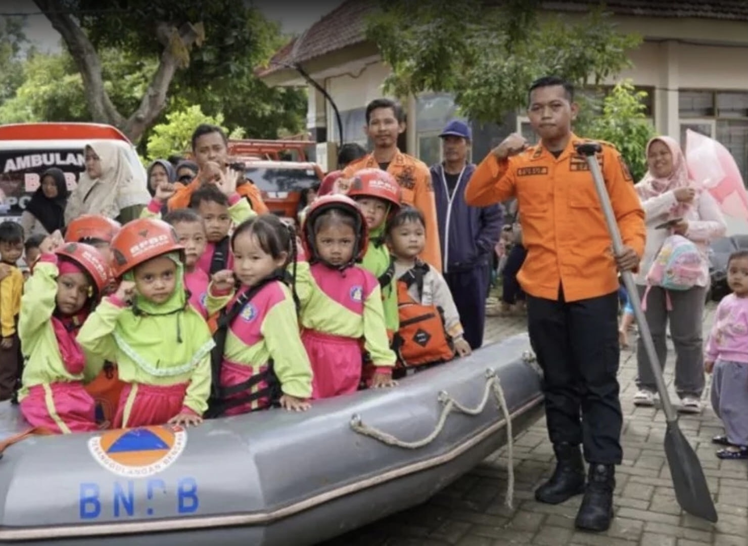 Puluhan Siswa PAUD Nganjuk Diberi Edukasi Mitigasi Bencana oleh BPBD