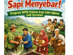 Sapi Menyebar, Program UPPO Poktan Argo Subur Ngliman Jadi Sorotan
