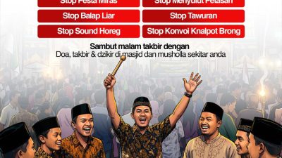 Jaga Kekhusyukan Malam Takbir, Satlantas Polres Lamongan Larang Sound Horeg dan Konvoi Knalpot Brong