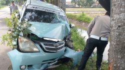 Minibus Hantam Pohon di Japanan Gudo, Enam Penumpang Dilarikan ke RSUD Jombang