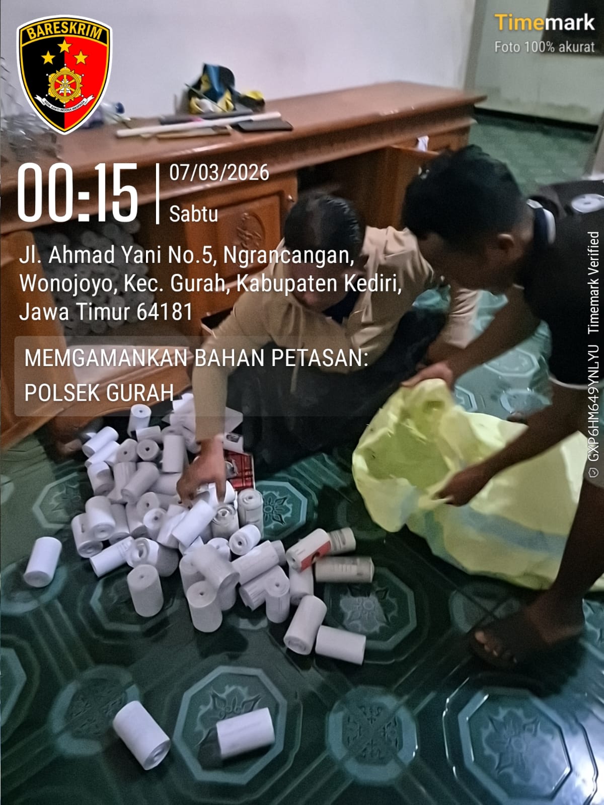 Polsek Gurah Sita Ratusan Selongsong Mercon