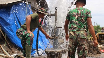 Sumur Bor TMMD di Dusun Templek Mulai Mengalirkan Air Bersih, Warga Sambut Antusias