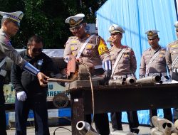 Ratusan Knalpot Brong Disita Satlantas Polres Ponorogo, Pelanggar Didominasi Pelajar