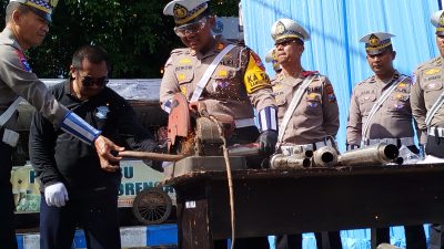 Ratusan Knalpot Brong Disita Satlantas Polres Ponorogo, Pelanggar Didominasi Pelajar