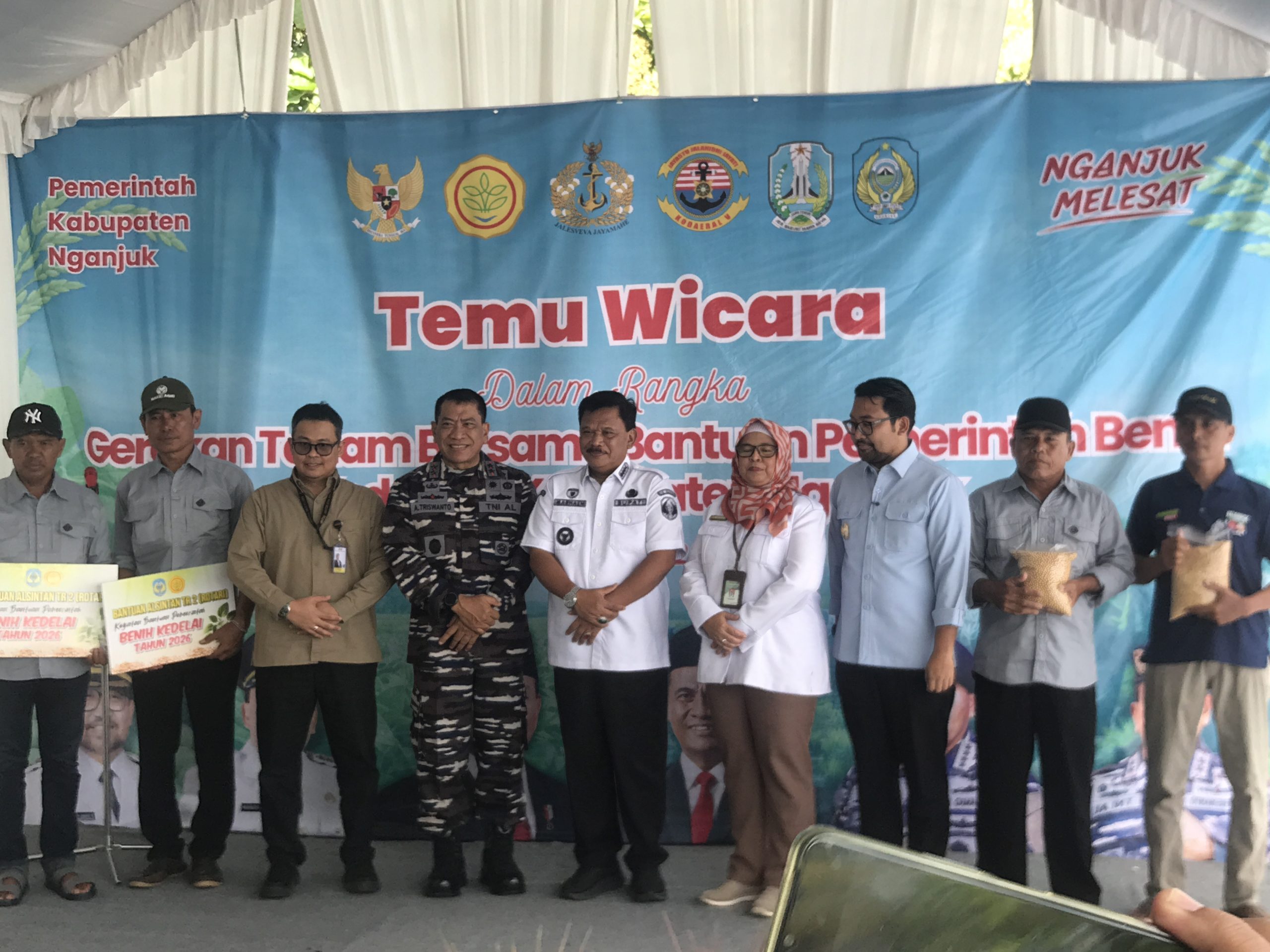 Sinergi Ketahanan Pangan, Pemda Nganjuk dan Koarmada II Gelar Gerakan Tanam Kedelai