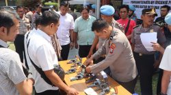 Jelang Lebaran, Polres Blitar Kota Cek Kelayakan Senjata Api