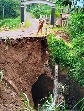 Jalan Penghubung Antar Dusun di Ngantang Ambles 12 Meter, Akses Warga Terputus