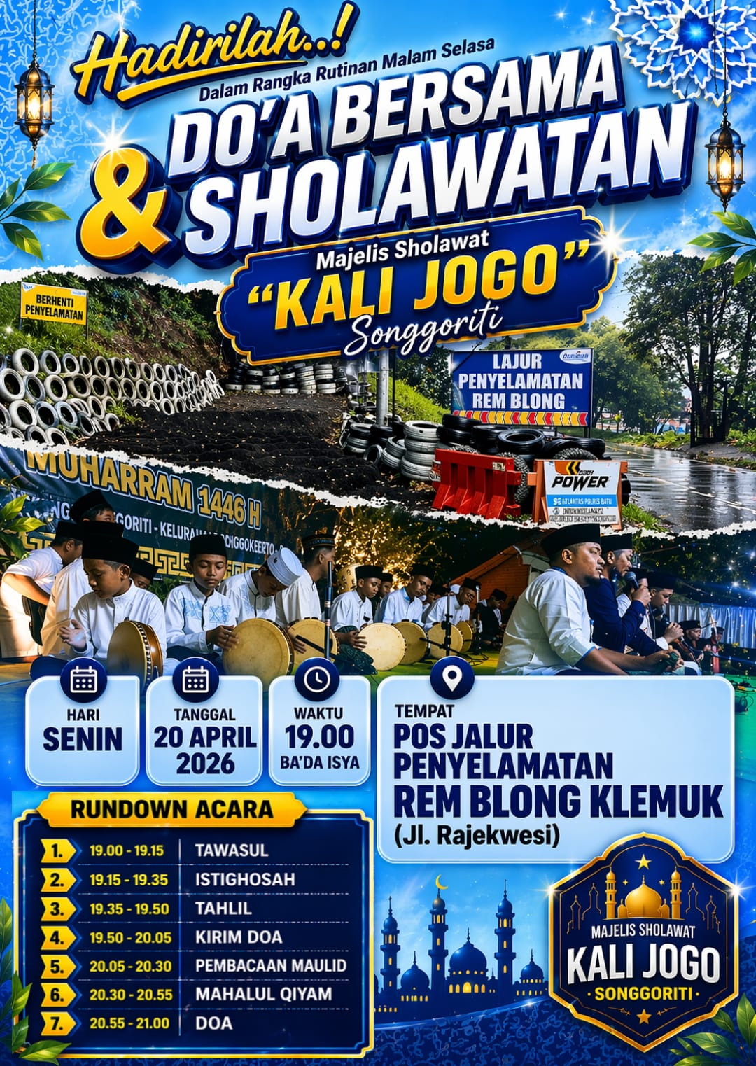 Doa Bersama dan Sholawatan “Kali Jogo” Songgoriti Digelar di Jalur Rawan Klemuk