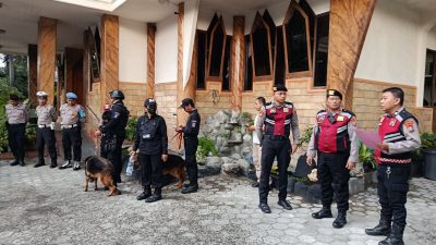 Jelang Paskah, Polres Kediri Kota Lakukan Sterilisasi Ketat di Sejumlah Gereja