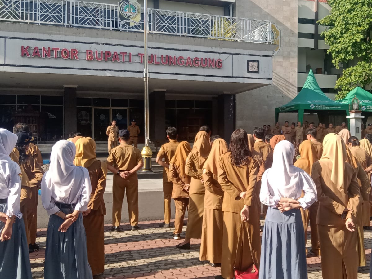 ASN Tulungagung Tetap Gelar Apel Pasca OTT, Sejumlah Pejabat Absen
