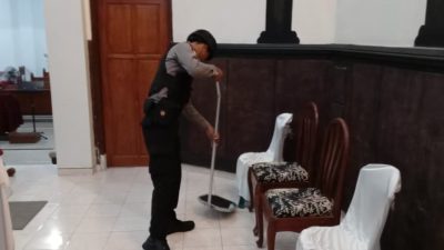 Pastikan Ibadah Paskah Aman, Polres Blitar Lakukan Sterilisasi Gereja