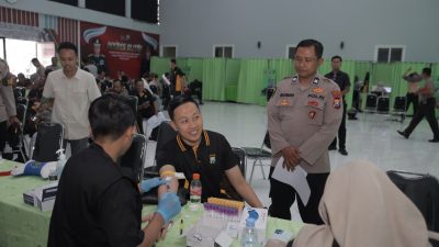 Ratusan Personel Polres Blitar Ikuti Pemeriksaan Kesehatan, Tekanan Darah Jadi Sorotan